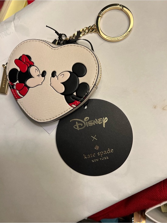 kate spade Accessories - kate spade Disney Minnie & Mickey Mouse pale pink heart coin pouch bag charm NWT